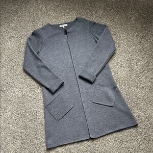 Cocogio Merino Wool Women's Medium Gray Long Sleeve Cardigan with Pockets